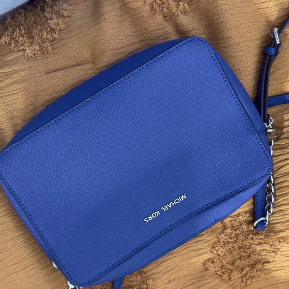 Michael Kors Royal Blue Crossbody with Silver Accents